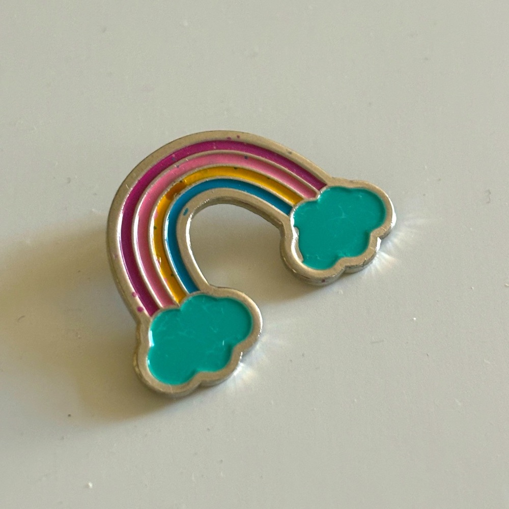 Cute Pastel Rainbow with Clouds Enamel Pin